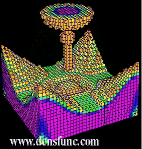 Falling of liquid droplet upon the solid surface (3D!)